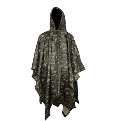 Poncho militar de nylon adulto del camuflaje de la capa de lluvia de la Rasgón-prueba ligera directa de la fábrica