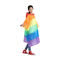 Lluvia ligera Poncho EVA Waterproof Raincoat del arco iris de la moda al aire libre